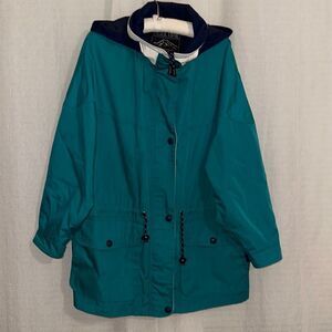 Pacific Trail 1X Green Navy Cotton Blend Canvas Material Rain Utility Jacket